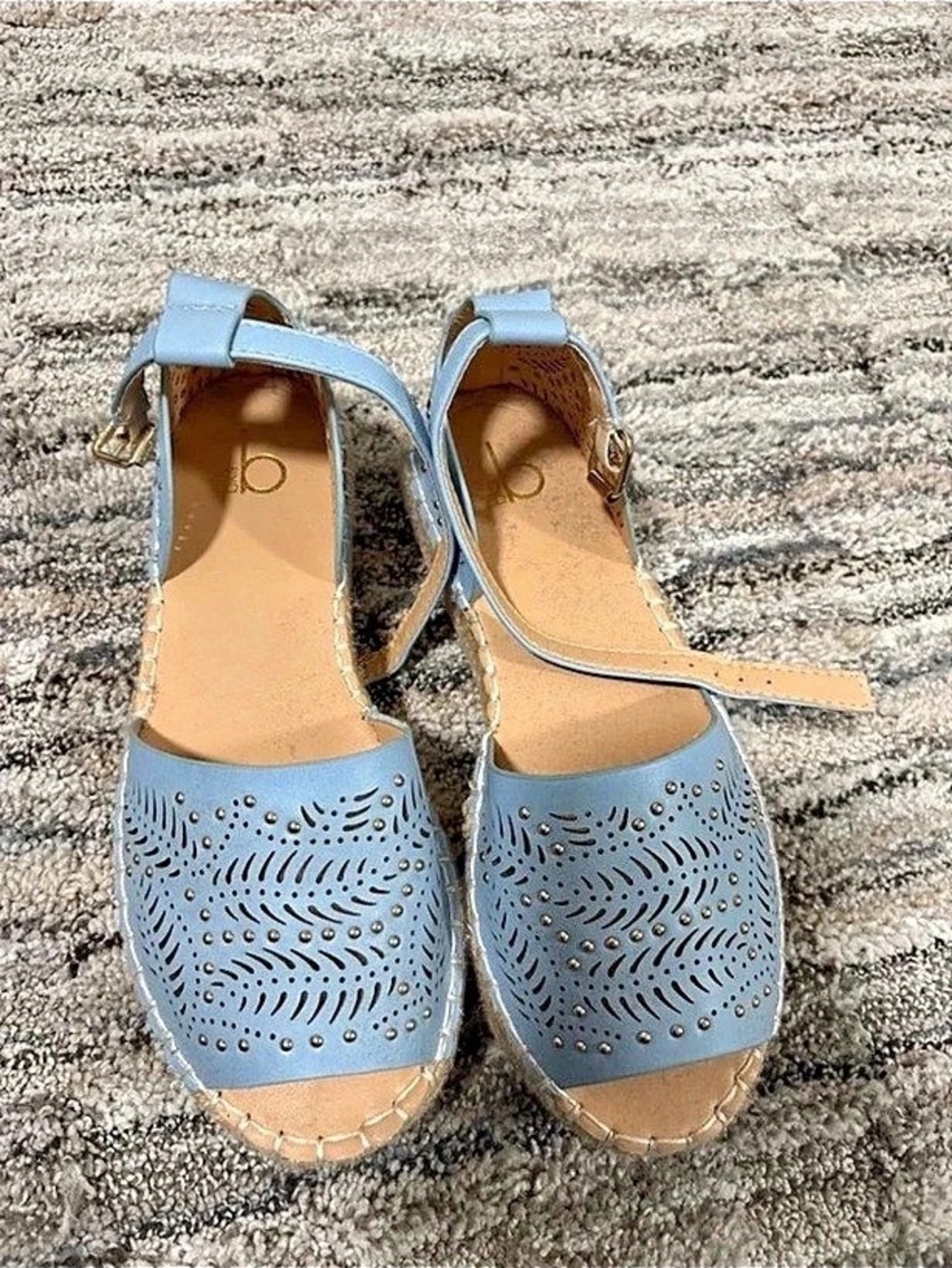 Perforated Sandals in Blue Size US 6